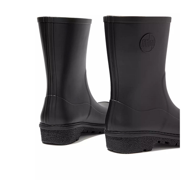 NEW FITFLOP WONDERWELLY BLACK RUBBER SHORT RAIN BOOTS BOOTIES SHOES SIZE 8.5 - Picture 7 of 11